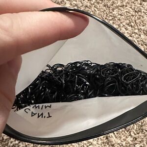 Small Black Hair Elastics in Pouch